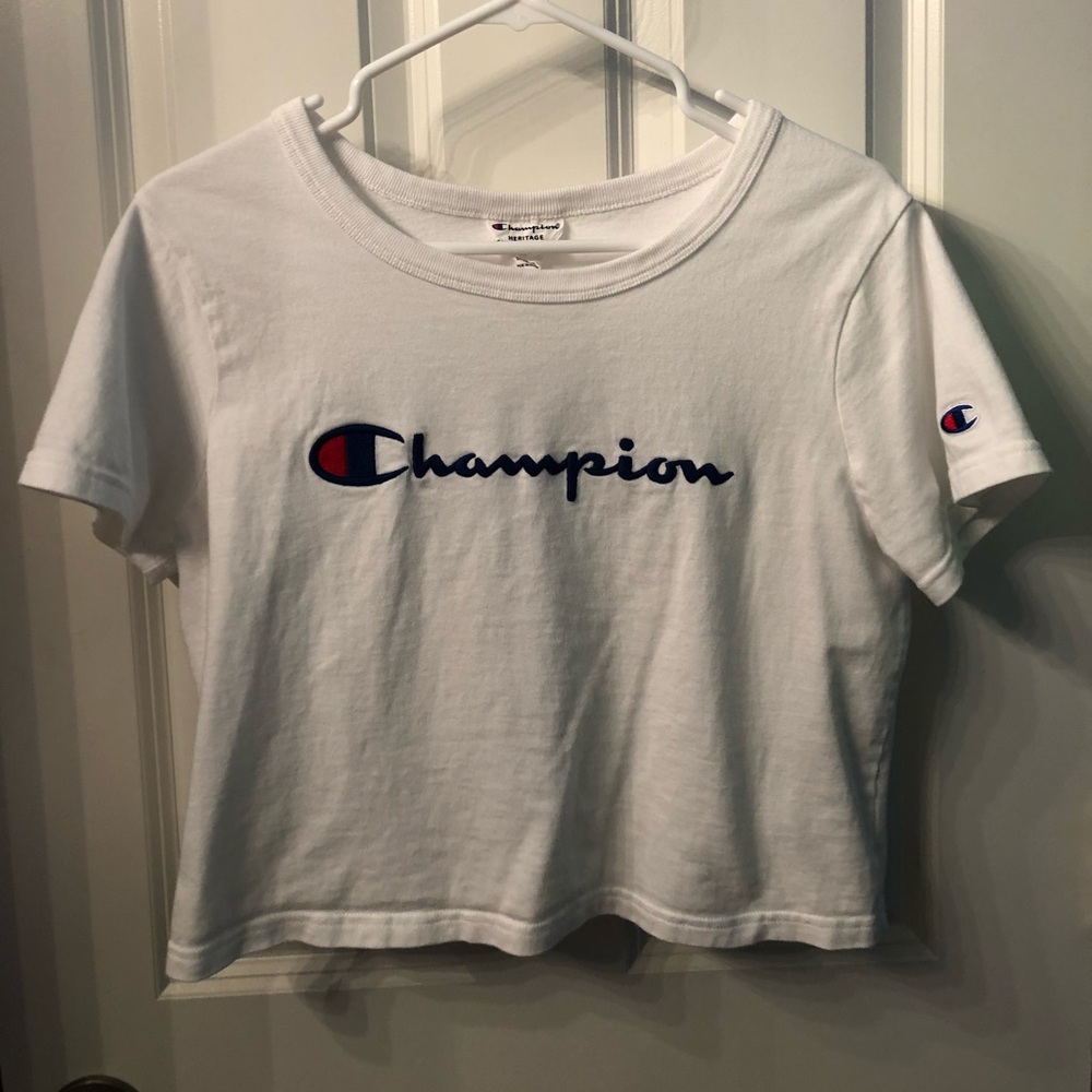 Champion White Cropped T-Shirt